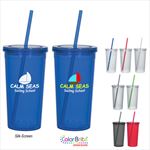 DH5868 24 Oz. Double Wall Acrylic Tumbler With Straw And Custom Imprint